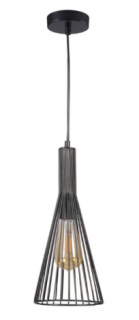 Lampa sufitowa wisząca E27 1x TIANA czarna, klosz metalowy stożkowy 38cm Goldlux