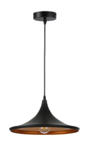 Lampa sufitowa wisząca E27 MEZO czarny+złoty max 35W LVT