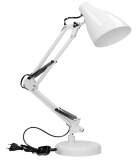 Lampka biurkowa kreślarska szkolna biała E27 DL-1/W ORNO