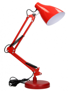 Lampka biurkowa kreślarska szkolna czerwona E27 DL-1/R ORNO