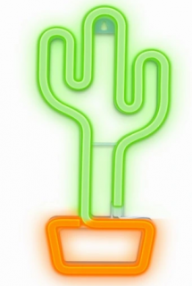 Lampka dekoracyjna nocna LED NEON KAKTUS USB + zasilanie sieciowe PLASTROL