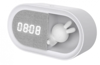 Lampka nocna LED 1,2W BUNNY biały, akumulator, budzik Goldlux