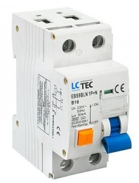 LC wyłącznik różnicowo-prądowy z nadmiarem 1-faz. 2P 16A 30mA - 4,5kA LC