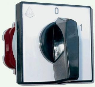 ŁUK łącznik krzywkowy do wbudowania 0-1 25A 25-12 z płytką czołową IP40 63-840396-031 Apator