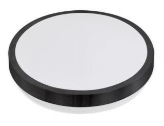 Plafon 2x E27 z czujnikiem mikrofalowym okragły Ø30cm SOLEN klosz mleczny CZARNY IP44 LVT