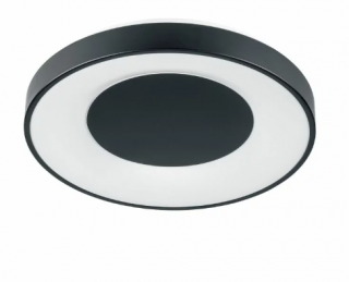 Plafon LED okrągły Ø38,5cm 48W 3000-4000-6000K 5300lm WITOLD sterowany pilotem czarny klosz mleczny GOLDLUX