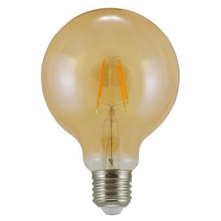 Polux Żarówka dekoracyjna LED filament Vintage Amber G95 E27 WW 2000K 320lm