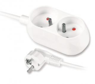 Przedłużacz 2gn z/u 1,5m biały 2300W 10A (3x1mm) PLASTROL (10) [PS-270/1,5]