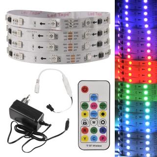 Taśma LED 12V RGB zestaw - 24W RGB IP20 5m + zasilacz wtyczkowy + pilot MAGIC POLUX