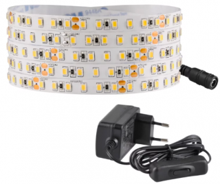 Taśma LED 24V IP20 bez silikonu 23W b.neutralna 4000K 2400lm zasilacz + włącznik Goldlux