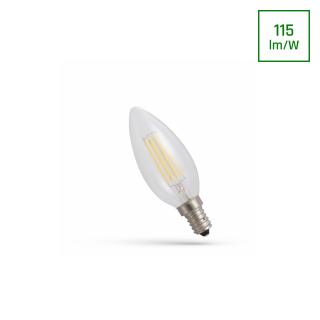 Żarówka dekoracyjna LED COG świecowa E14 4W barwa neutralna filament Spectrum