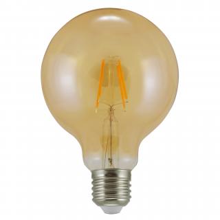 Żarówka LED dekoracyjna G125 Amber E27 320lm 4W Filament POLUX