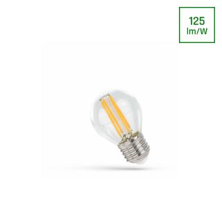 Żarówka LED dekoracyjna kulka E27 4W barwa ciepła przezroczysta Filament G45 Spectrum