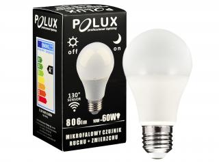 Żarówka LED E27 10W 3000K czujnik ruchu i zmierzchu POLUX