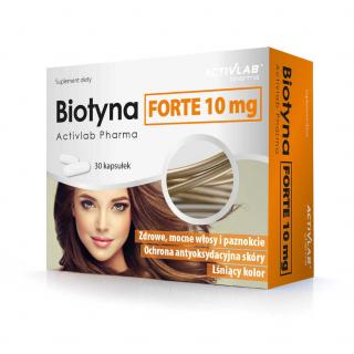 Biotyna Forte 10 mg 30 tabl. Zdrowe Mocne Włosy Activlab Pharma