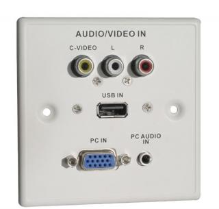 Gniazdo naścienne VGA + USB + jack 3,5mm + 3xRCA Lindy 60222