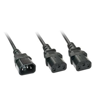 Lindy 30039 IEC Splitter Cable IEC C14 to 2 x IEC C13 - 2m