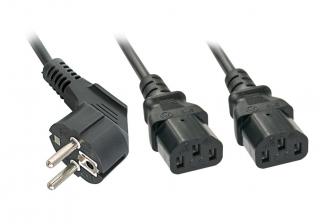 Lindy 30048 Schuko to 2x IEC C13 Y-Cable - 2m