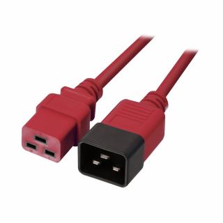 Lindy 30123 IEC C19 to C20 Extension Cable, Red - 1m