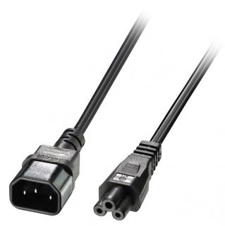 Lindy 30340 IEC C14 to IEC C5 Cloverleaf Extension Cable - 1m