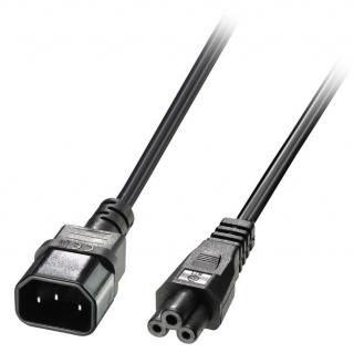 Lindy 30341 IEC C14 to IEC C5 Cloverleaf Extension Cable - 2m