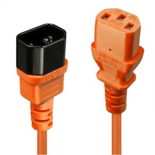Lindy 30473 IEC extension cable (to UPS), orange - 0,5m