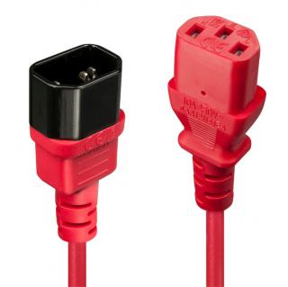 Lindy 30477 IEC extension cable (to UPS), red - 1m