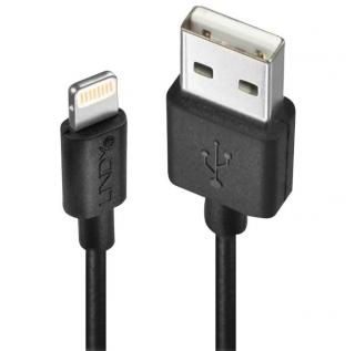 Lindy 31320 USB to Apple iPhone Lightning Cable, Black - 1m