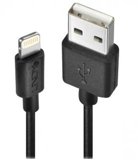 Lindy 31321 USB to Apple iPhone Lightning Cable, Black - 2m