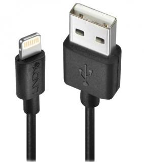 Lindy 31322 USB to Apple iPhone Lightning Cable, Black - 3m
