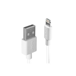 Lindy 31326 USB to Apple iPhone Lightning Cable White, 1m