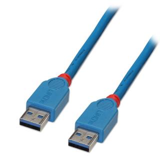 Lindy 31900 0.5m USB 3.0 Cable Pro - Type A Male to A Male, Blue