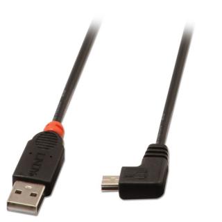 Lindy 31970 0,5m USB 2.0 Cable - Type A to Mini-B, 90 Degree Right Angle