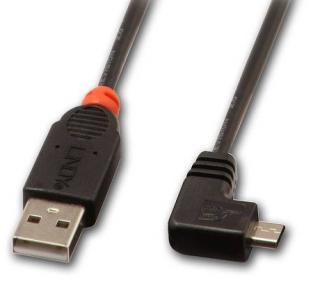 Lindy 31977 Kabel USB A - Micro USB-B kątowy - 2m