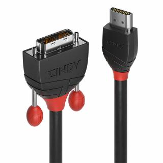 Lindy 36275 HDMI to DVI-D Cable, Black Line - 10m