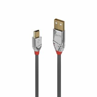 Lindy 36631 USB 2.0 Type A to Mini-B Cable, Cromo Line - 1m