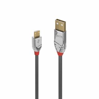 Lindy 36650 USB 2.0 Type A to Micro-B Cable, Cromo Line - 0,5m