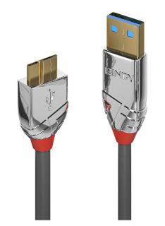 Lindy 36656 USB 3.0 Type A to Micro-B Cable Cromo Line - 0,5m
