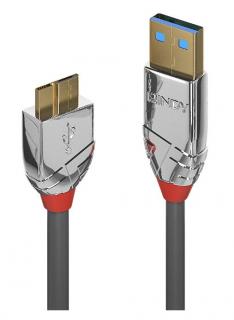 Lindy 36658 USB 3.0 Type A to Micro-B Cable Cromo Line - 2m