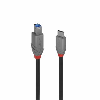 Lindy 36665 USB 3.2 Type C to B Cable, Anthra Line - 0.5m
