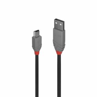 Lindy 36723 USB 2.0 Type A to Mini-B Cable, Anthra Line - 2m