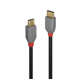 Lindy 36890 USB 2.0 Type C to Micro-B Cable, Anthra Line - 0,5m