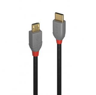 Lindy 36891 USB 2.0 Type C to Micro-B Cable, Anthra Line - 1m