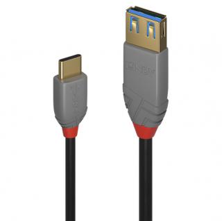 Lindy 36895 USB 3.1 C to A Adapter Cable, Anthra Line - 0,15m