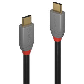 Lindy 36900 USB 3.1 Type C Cable, 5A PD (Power Delivery) 100W Anthra Line - 0,5m