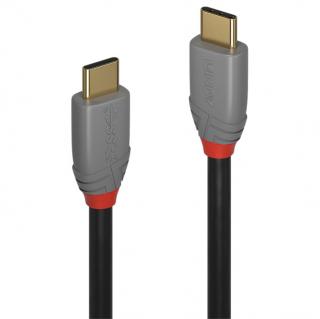 Lindy 36901 USB 3.1 Type C Cable, 5A PD (Power Delivery) 100W Anthra Line - 1m