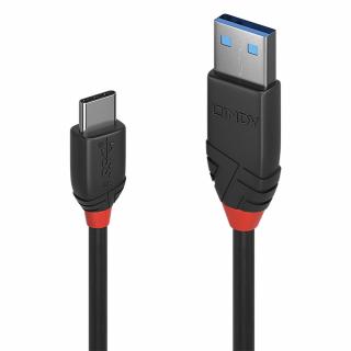 Lindy 36915 USB 3.1 Type A to C Cable 3A, Black Line - 0,5m Quick Charge 3.0