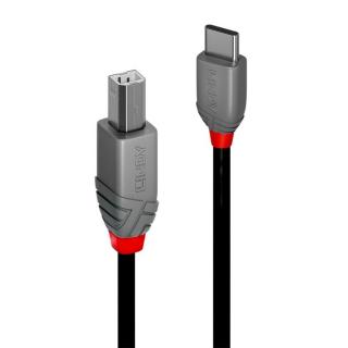 Lindy 36940 USB 2.0 Type C to B Cable, Anthra Line - 0,5m