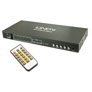 Lindy 38148 HDMI 2.0 4K UHD Splitter 6x2 Matrix, 6 In 2 Out, with PiP