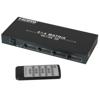 Lindy 38152 4x4 HDMI 4K 2160/1080p 3D Matrix Switch with IR remote